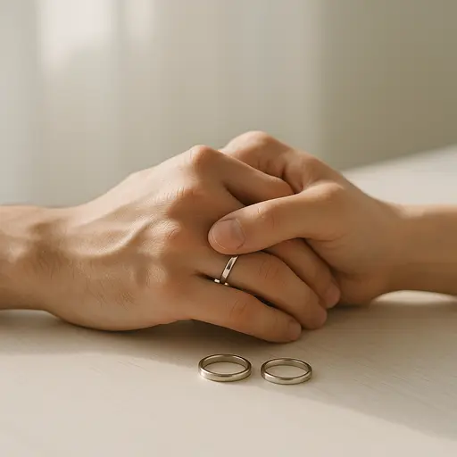 Wedding rings symbolizing responsibility and commitment, with soft natural light background.