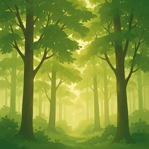 Sunlight streaming through dense forest leaves, showcasing vitality and energy.