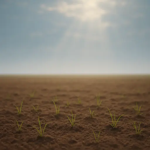 Soil with small grass, symbolizing stability and responsibility in nature.