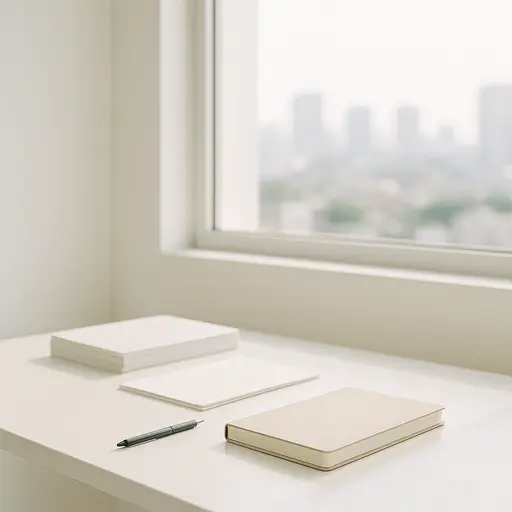 Tidily arranged office desk, symbolizing elevated career pressure and responsibility.