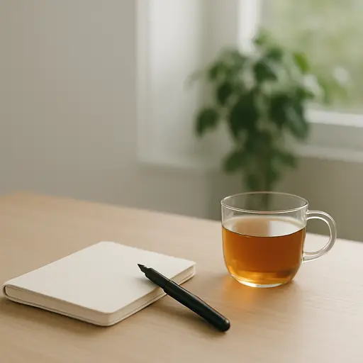 Minimalist desk setup reflecting a stable approach to financial planning.
