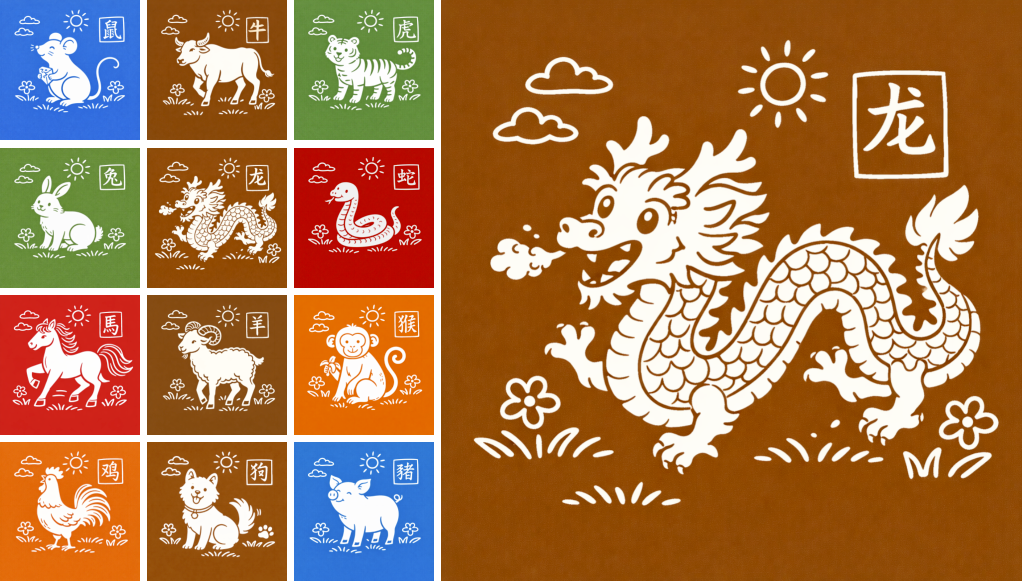 Illustration of the Dragon&rsquo;s position in the 12 Zodiac system and the meaning of the Earthly Branch Chen